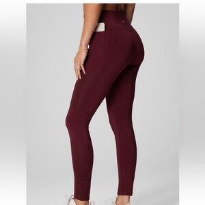 High waist moto leggings maroon